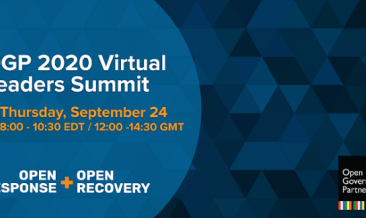 Cartolina dell'evento OGP 2020 Virtual Leaders Summit