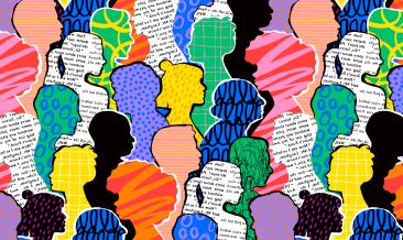 sagome colorate di persone