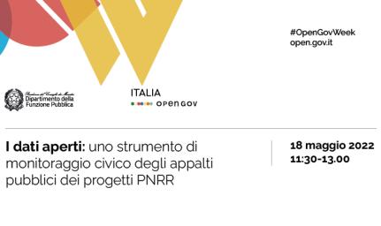 Cartolina dell'evento I dati aperti: uno strumento di monitoraggio civico degli appalti pubblici dei progetti PNRR