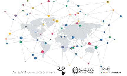 Grafica di planisfero con rete nodale