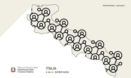 Grafica di persone in rete sulla mappa della Puglia