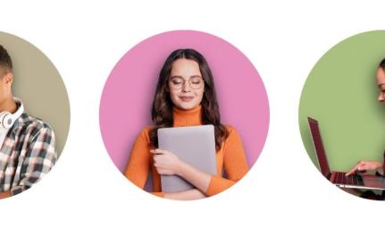 Immagine ragazze e ragazzo al lavoro