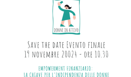 Immagine locandina save the date evento finale 19 novembre donne in attivo