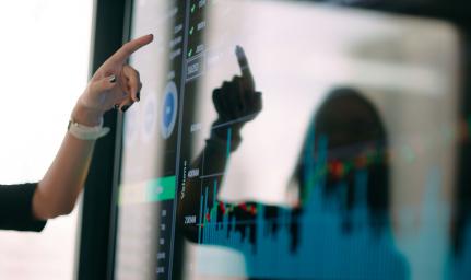 Immagine che rappresenta dati analizzati da una donna